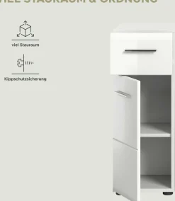 Badschrank Ice Xonox - Hochglanz Weiß - 30x80x30 cm