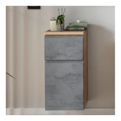 Bad-Sideboard Varese | 40 x 35 x 64 cm | Betonfarbenes Design