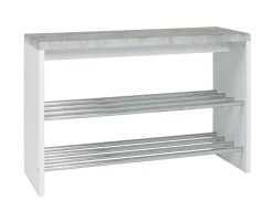 Bank Tillio 81cm, 2 Ablagen - Chrom/Beton Dekor