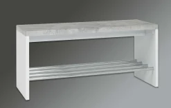 Bank Tillio 81cm, 1 Gestell - Chrom/Beton Dekor