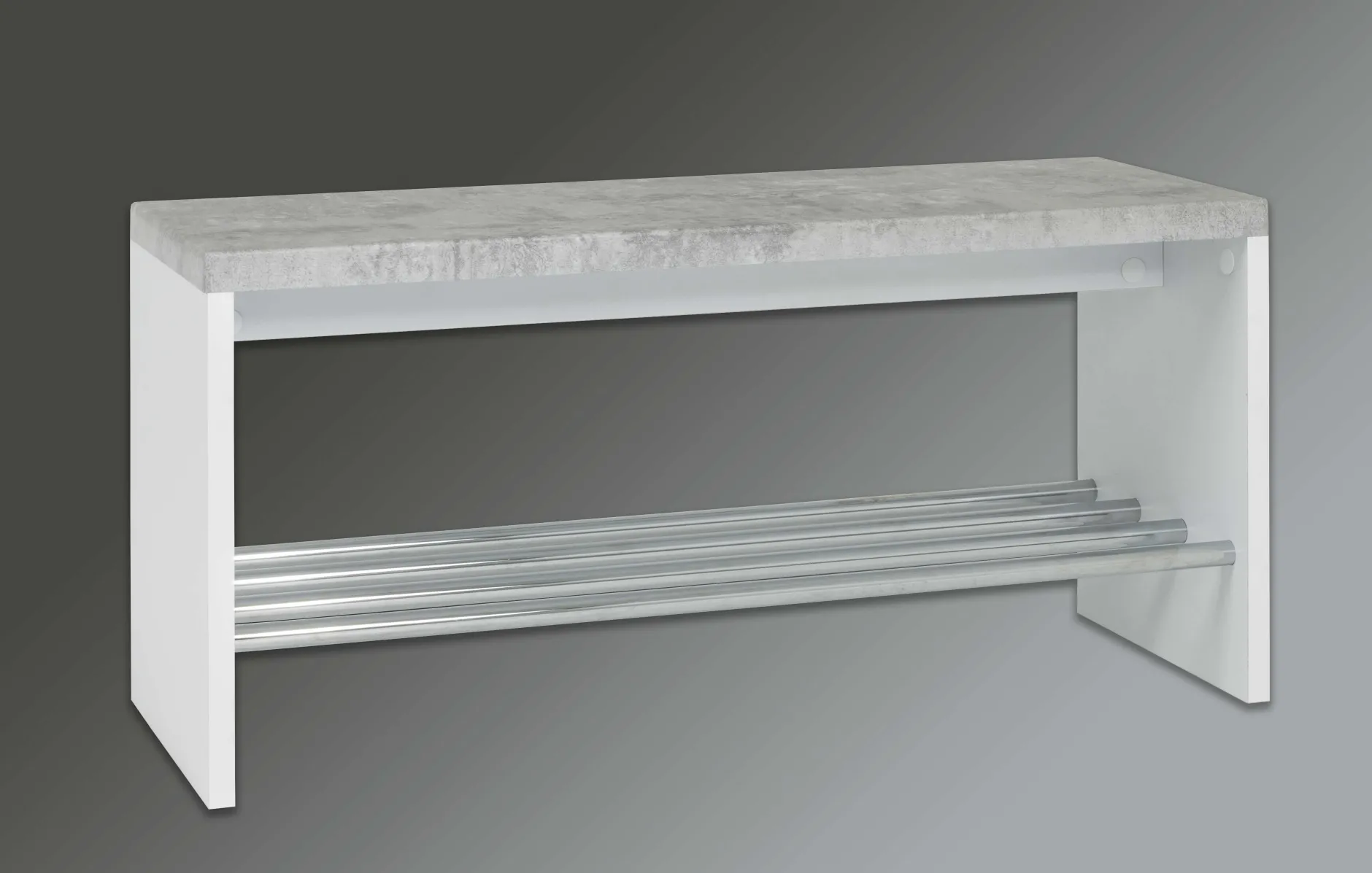 Bank Tillio 81cm, 1 Gestell - Chrom/Beton Dekor