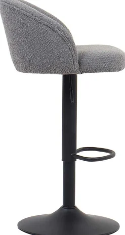 Barhocker Arda Bouclé Hellgrau | Metallbeine, Polsterung Bouclé