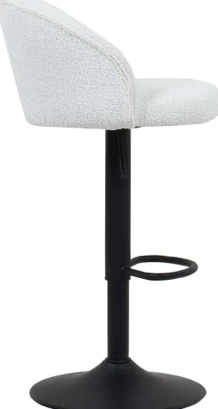 Barhocker Arda Bouclé Weiß | Metallbeine | H-H 86/107 x B-L 49 x T-P 46 cm
