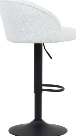 Barhocker Arda Bouclé Weiß | Metallbeine | H-H 86/107 x B-L 49 x T-P 46 cm