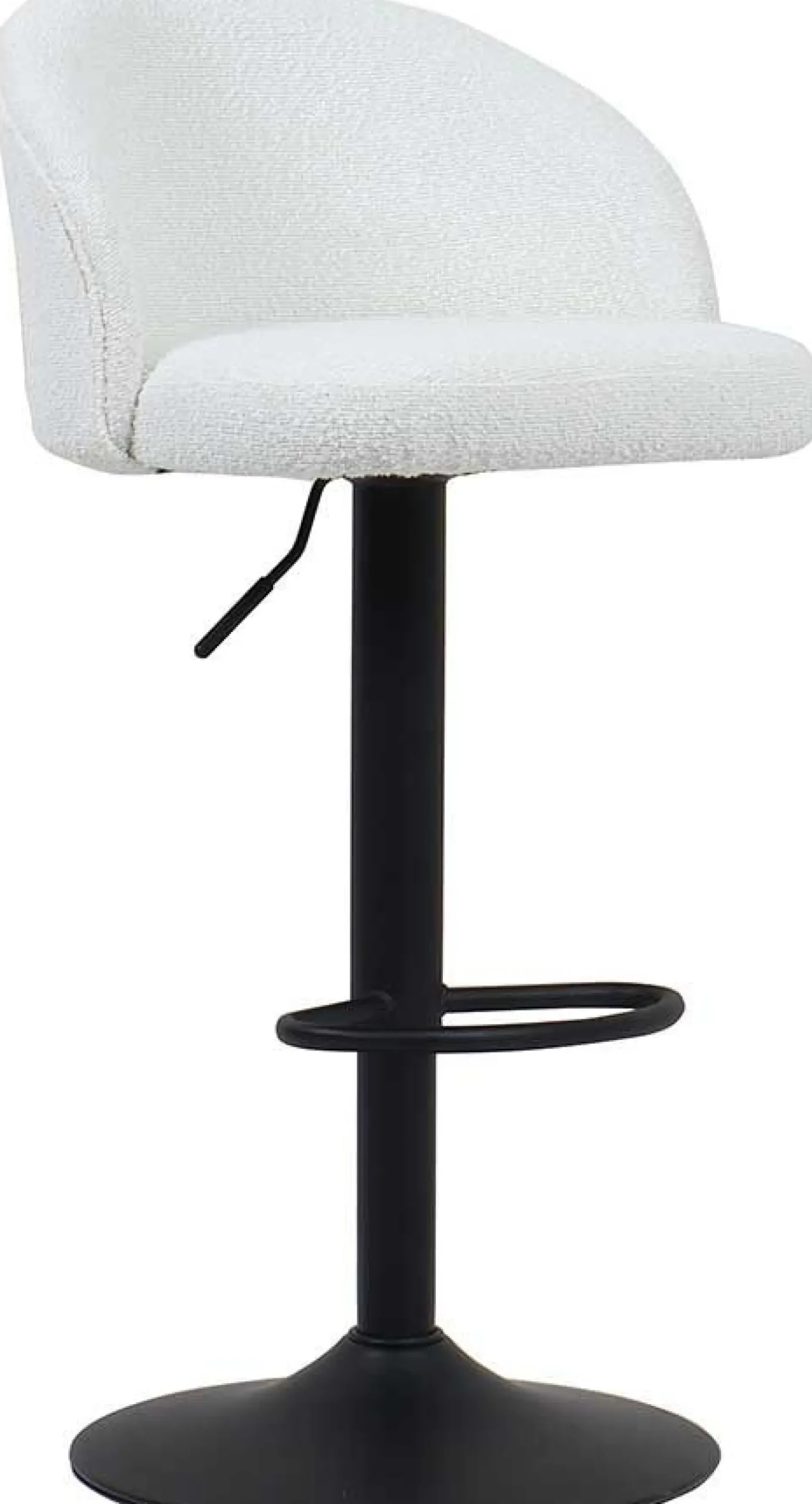 Barhocker Arda Bouclé Weiß | Metallbeine | H-H 86/107 x B-L 49 x T-P 46 cm