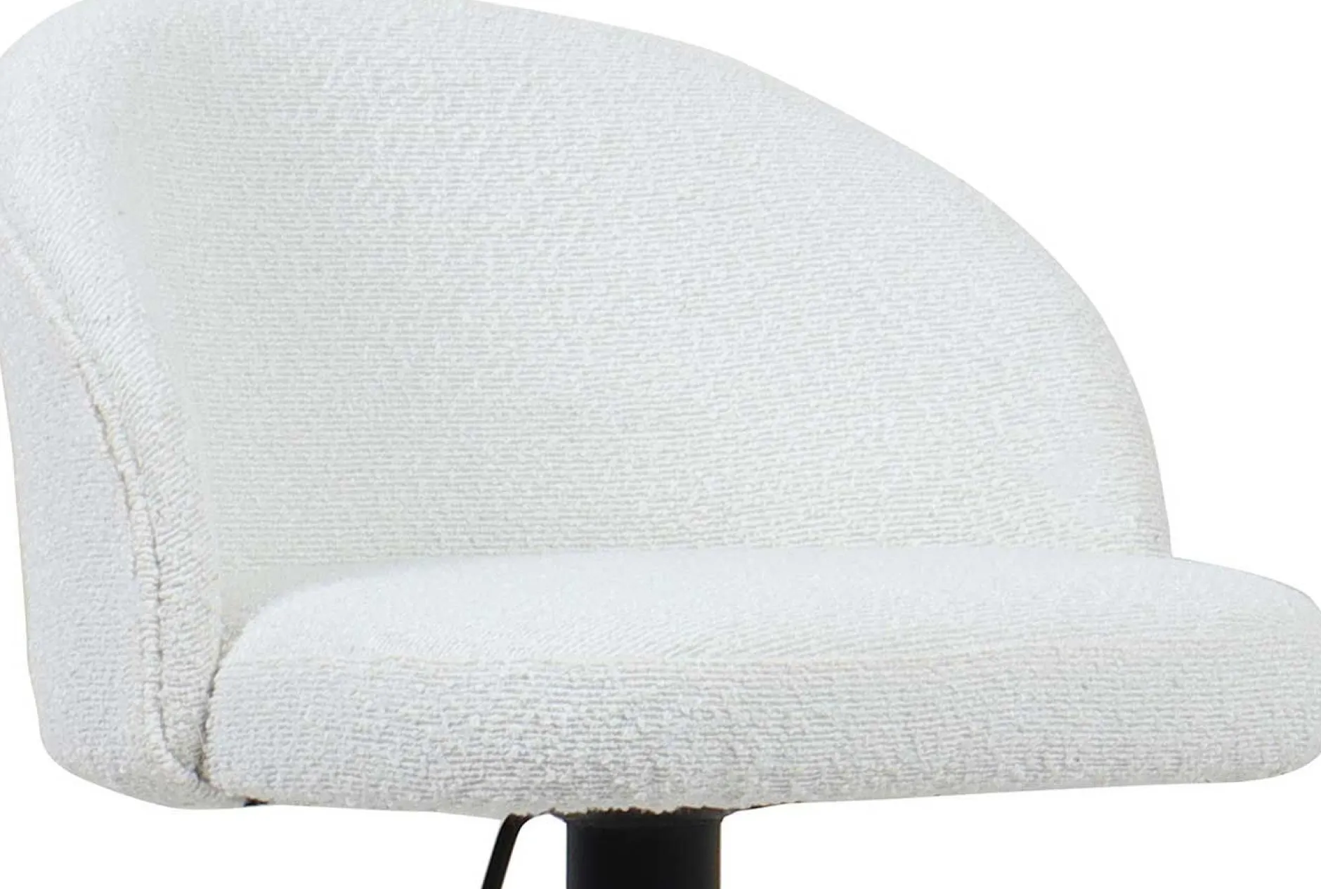 Barhocker Arda Bouclé Weiß | Metallbeine | H-H 86/107 x B-L 49 x T-P 46 cm