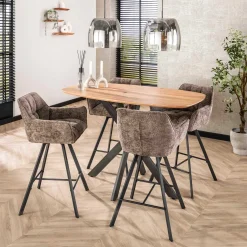 Barhocker Aster - 56x52x95cm - drehbar - taupe