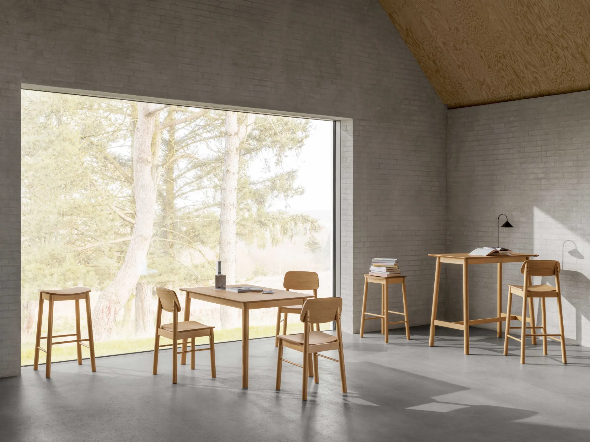 Barhocker Barlow - 43x46x105cm - Eiche furniert