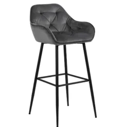 Barhocker Bridget - grau/schwarz