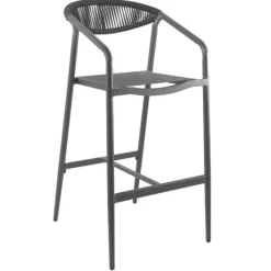 Barhocker Genevieve Aluminium anthrazit - 63x45x110 cm