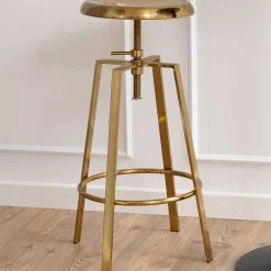 Barhocker Goose gebürsteter Stahl - gold