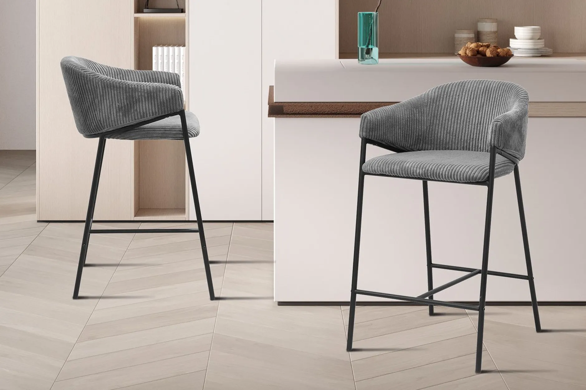 Barhocker Iggy | 54 x 59 x 90 cm | Grau