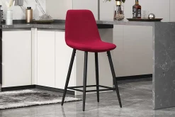 Barhocker Jani - bordeauxfarbener Samt