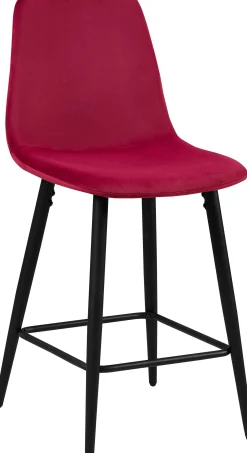 Barhocker Jani - bordeauxfarbener Samt