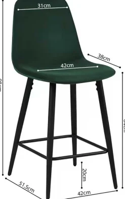 Barhocker Jani grünes Velours