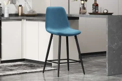 Barhocker Jani hellblau Samt