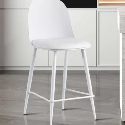 Barhocker Jasmin - 44x51x100cm - mit Kissen - weiß