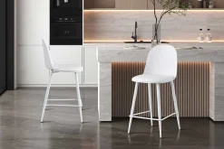 Barhocker Jasmin - 44x51x100cm - mit Kissen - weiß
