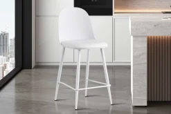 Barhocker Jasmin - 44x51x100cm - mit Kissen - weiß
