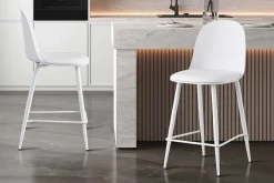 Barhocker Jasmin - 44x51x100cm - mit Kissen - weiß