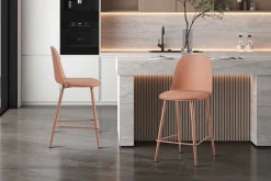 Barhocker Jasmin - 44x51x100cm - mit Kissen - terracotta