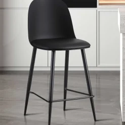 Barhocker Jasmin - 44x51x100cm - mit Kissen - schwarz