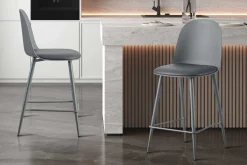 Barhocker Jasmin - 44x51x100cm - mit Kissen - grau