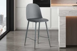 Barhocker Jasmin - 44x51x100cm - mit Kissen - grau