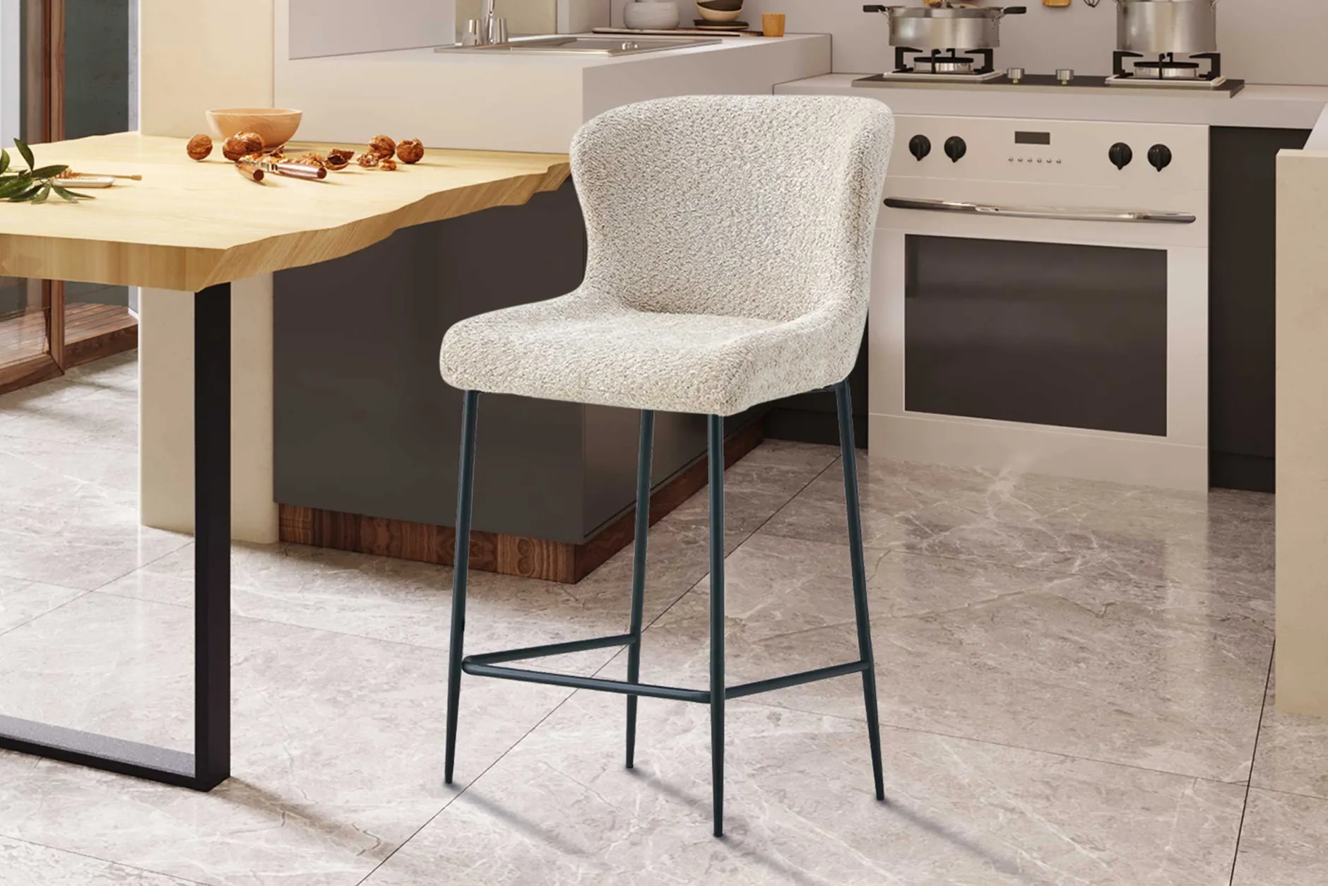 Barhocker Lisa | 52 x 56 x 97 cm | Beige