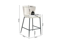 Barhocker Lisa | 52 x 56 x 97 cm | Weiß