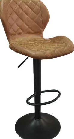 Barhocker Malaga PU Cognac - Vintage Metallbeine | H-H 90-111 x B-L 48 x T-P 52 cm