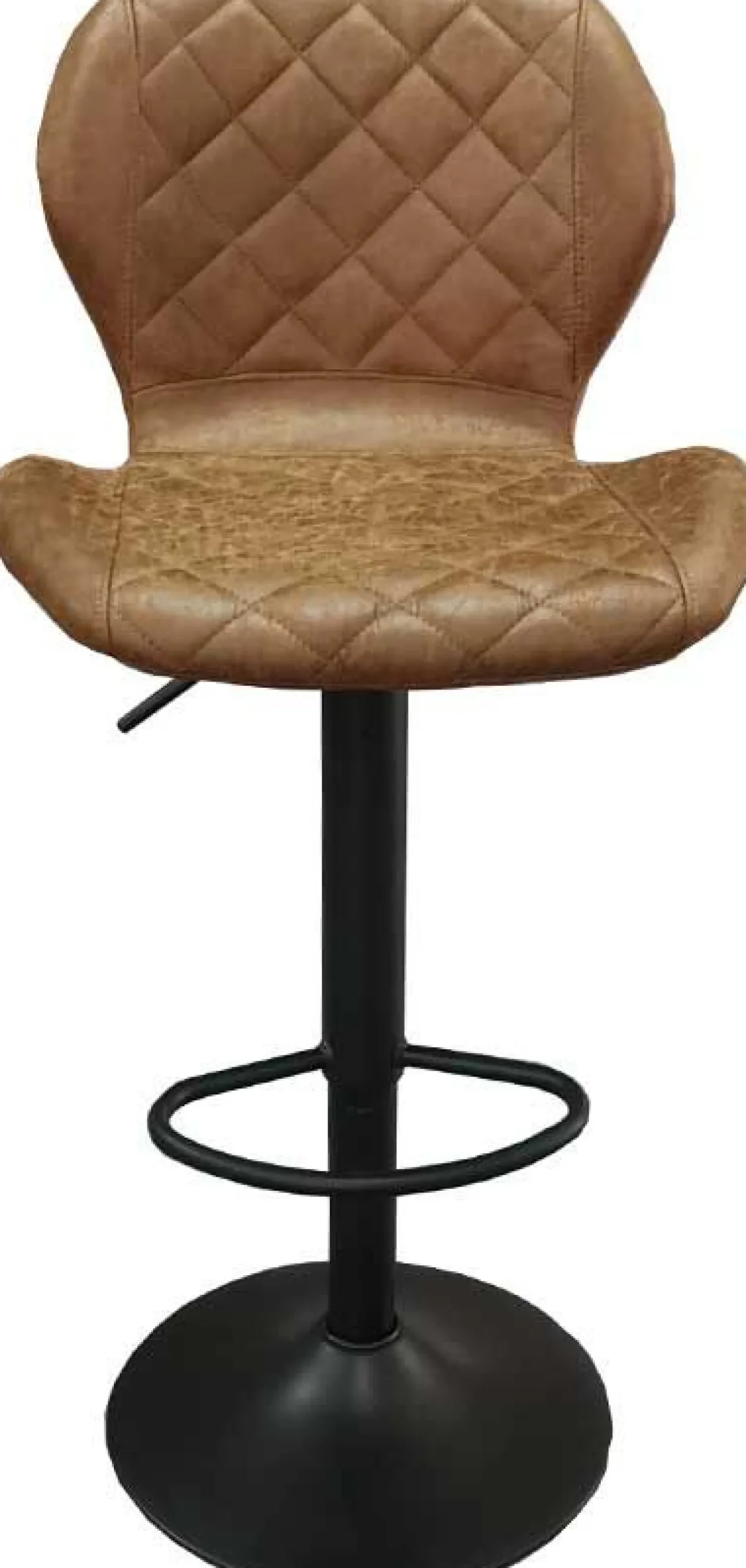 Barhocker Malaga PU Cognac - Vintage Metallbeine | H-H 90-111 x B-L 48 x T-P 52 cm