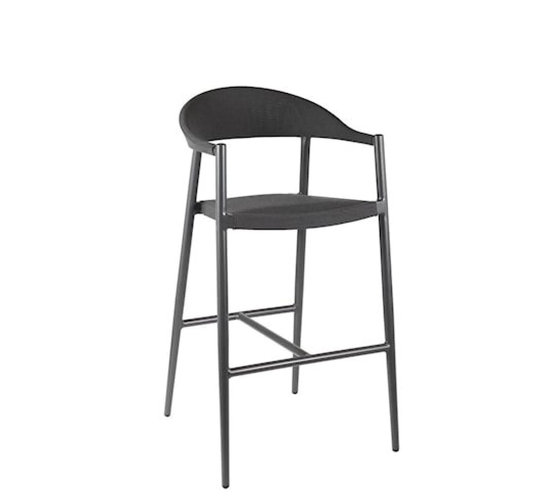 Barhocker Mati Gescova - Aluminium, Textilene - Dunkelgrau