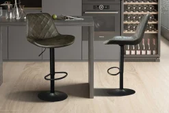 Barhocker mit Karomuster Madeira dunkelbraun