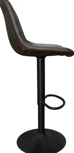 Barhocker mit Streifenmuster Madeira dunkelbraun