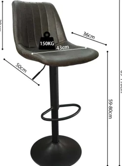Barhocker mit Streifenmuster Madeira dunkelbraun