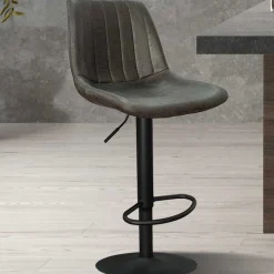 Barhocker mit Streifenmuster Madeira dunkelbraun