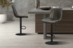 Barhocker mit Streifenmuster Madeira dunkelbraun
