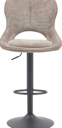 Barhocker Morris - 51x53x100-121cm - verstellbar - brauner Stoff