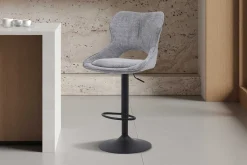 Barhocker Morris - 51x53x100-121cm - verstellbar - dunkelgrauer Stoff