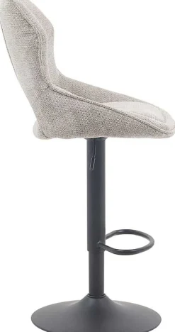 Barhocker Morris - 51x53x100-121cm - verstellbar - hellgrauer Stoff