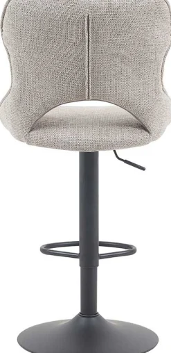 Barhocker Morris - 51x53x100-121cm - verstellbar - hellgrauer Stoff