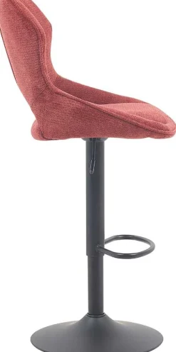 Barhocker Morris - 51x53x100-121cm - verstellbar - roter Stoff