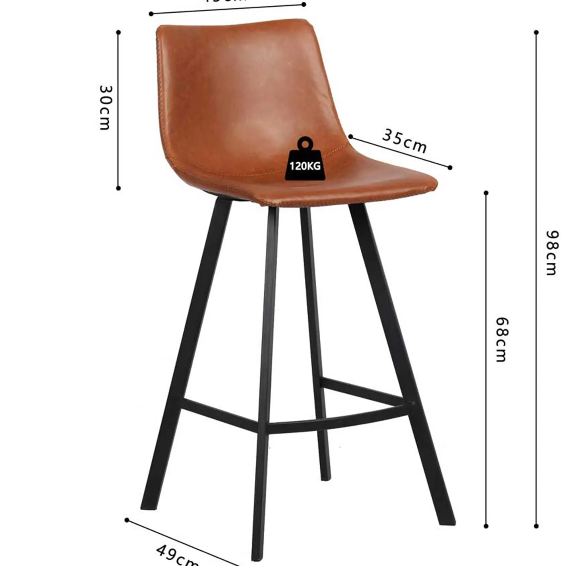 Barhocker Ozan 68cm - cognac