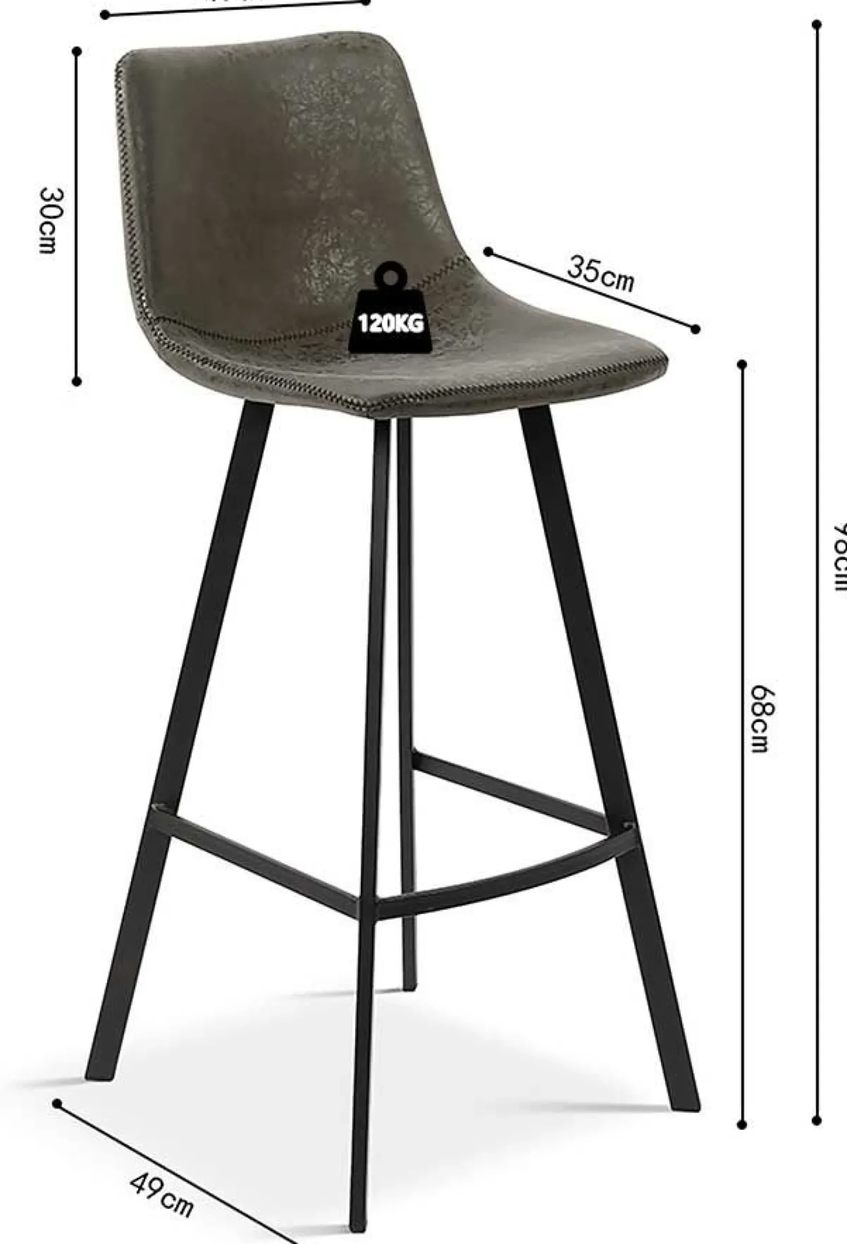 Barhocker Ozan 68cm - grau