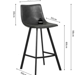 Barhocker Ozan 68cm - schwarz