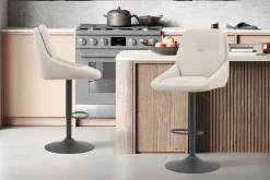 Barhocker Sabine - 50x60x100-121cm - verstellbar - drehbar - ecru