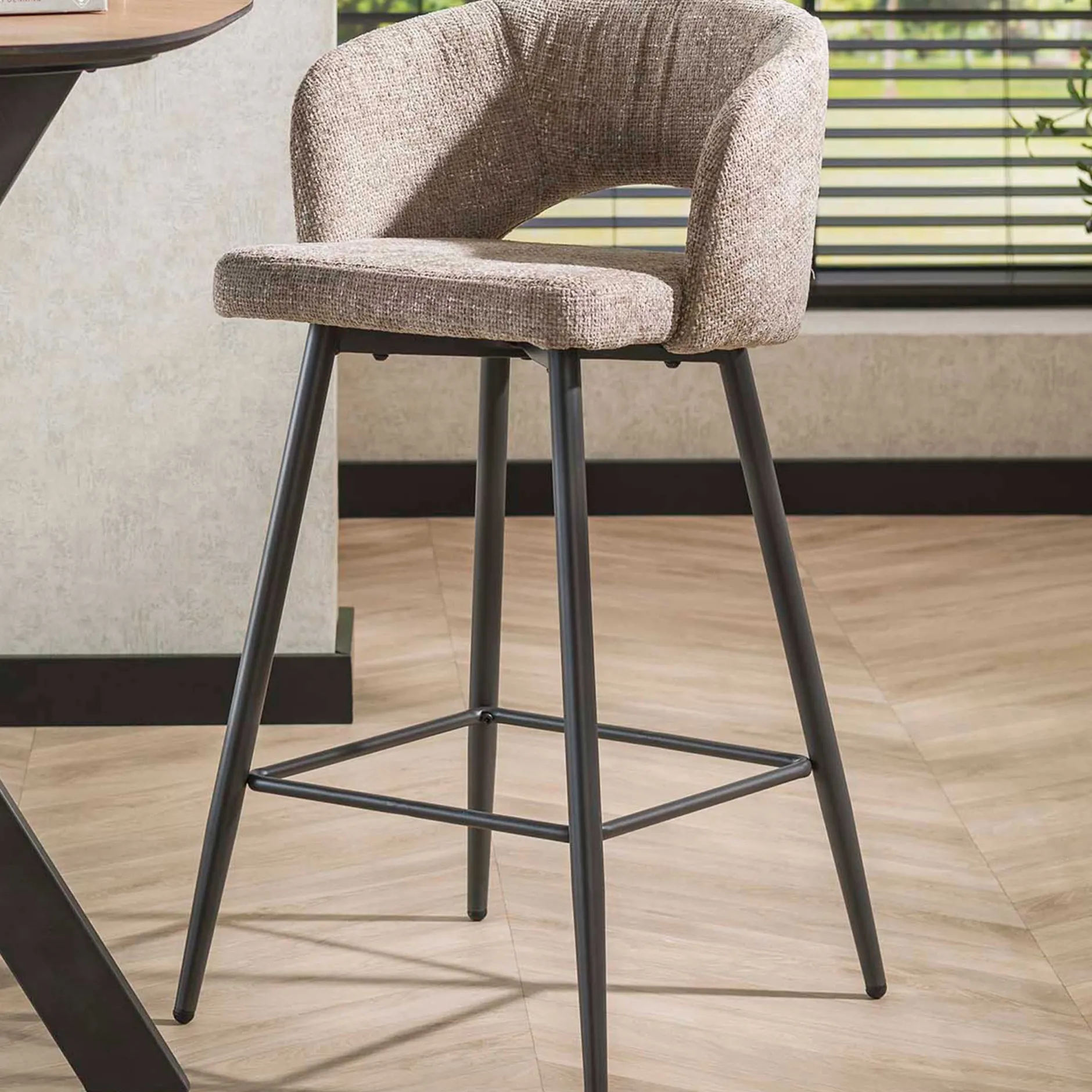 Barhocker Sieglinde - 51x50x94cm - beige bouclé