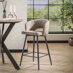 Barhocker Sieglinde - 51x50x94cm - beige bouclé