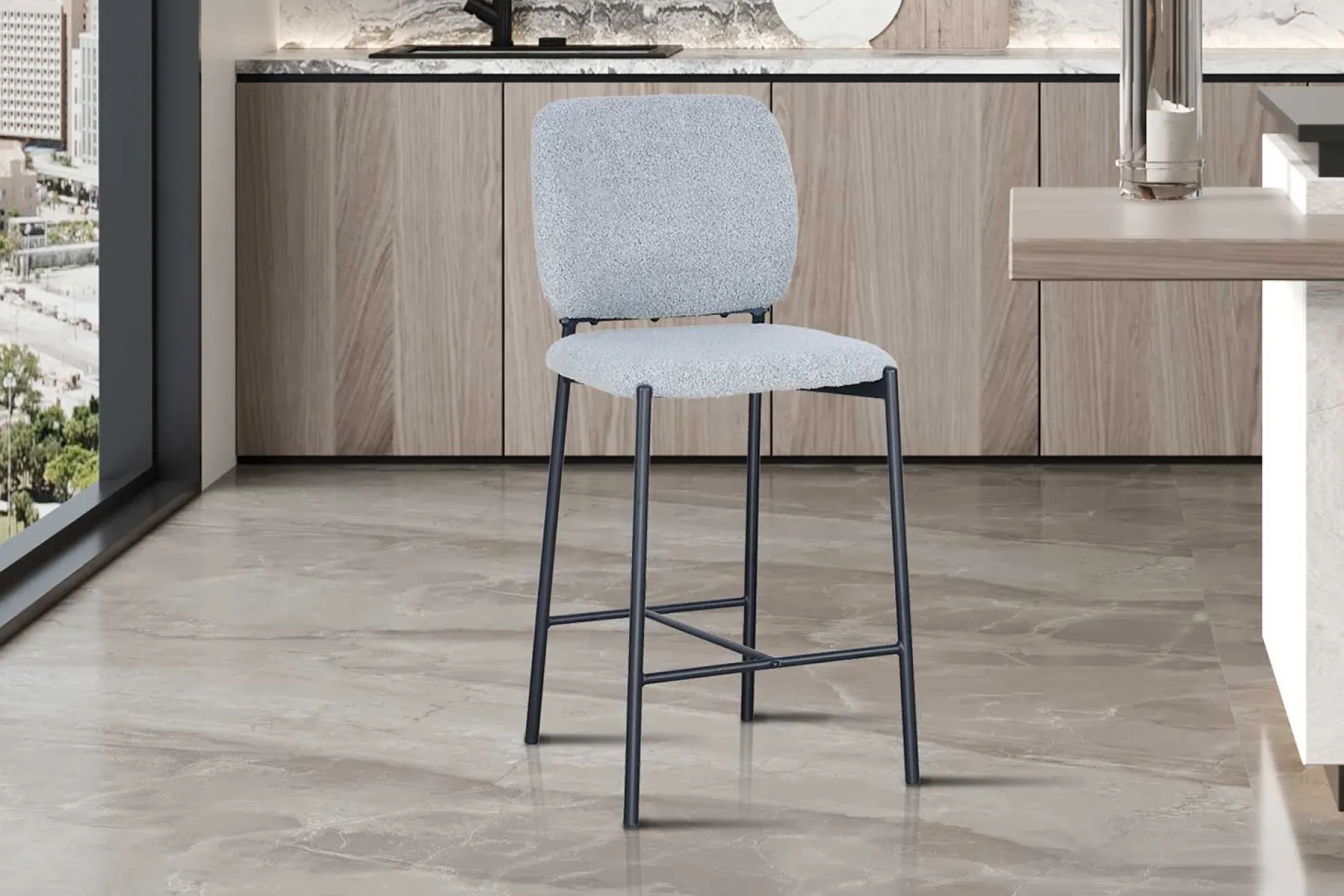 Barhocker Sophia | 45 x 56 x 99 cm | Grau